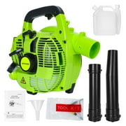 Aqzb 26cc 1.0 HP 2-Cycle Leaf Blower Cordless Handheld Leaf Blower Gas Powered Snow Blowers for Lawn Care Snow Blowing \u0026 Yard Cleaning Green